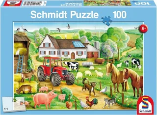 Schmidt Puzzle 56003 - Fröhlicher Bauernhof [100 Teile]