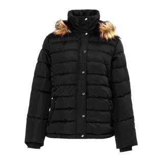 I Saw It First - Parka für Damen, Abnehmbar, Kunstfell (Schwarz)