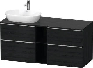 Duravit D-Neo Konsolenwaschtischunterbau wandhängend Eiche Schwarz Matt 1400x550x664 mm - DE4970L701 DE4970L70160000
