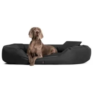 Tierlando ® Orthopädisches Hundebett SAMMY | Robuster Polyester | Dicke Umrandung anthrazit 1,4 m, 30 cm, 1,05 m