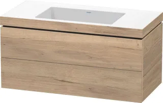 Duravit L-Cube Waschtisch-Set cbonded wandhängend 1000x480x500 Ei Marmoriert LC6928N5555