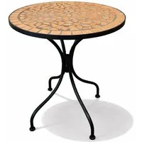 Mojawo Küchentisch Mosaik Tisch Bistrotisch Gartentisch Balkontisch Ø60cm Terrakotta