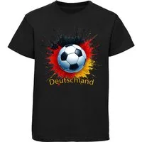 MyDesign24 T-Shirt Kinder Fussball Shirt - WM Shirt schwarz Kurzarm Fussball T-Shirt - Deutschland Fanshirt i674