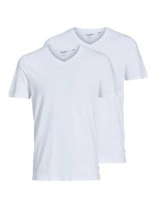 JACK&JONES - JACBASIC V-NECK TEE SS 2 PACK NOOS White - Gr. - S