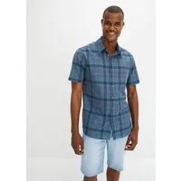 bonprix Kurzarmhemd Regular Fit, aus Baumwolle, mit Karomuster, mit Kentkragen