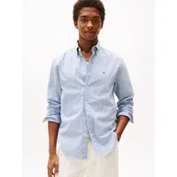 Tommy Hilfiger Langarmhemd FLEX POPLIN SMALL TARTAN SHIRT regular fit, kleinkariert, Button-down-Kragen