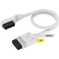 iCUE LINK Slim-Kabel, 200mm, 90° abgewinkelt weiß, 2 Stück