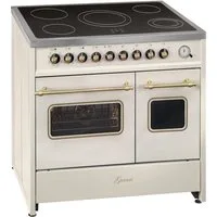 GURARI Elektro-Standherd GCH E 912 DF Cr r, mit 1-fach-Teleskopauszug, Elektro Standherd 90 cm, Doppelbackofen, Creme, Nostalgie Herd