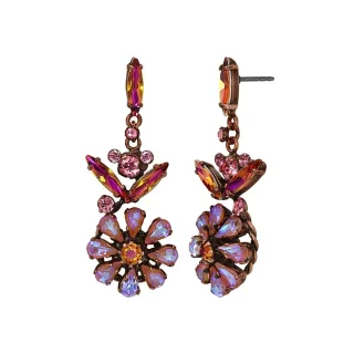 konplott - Ohrstecker - Twisted Blossom gelb/pink