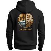 Neverless Sweatjacke Herren Sweatjacke Outdoor Backprint Retro Logo Abstrakt Zipjacke