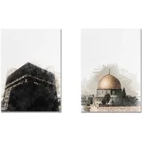 JUSTGOODMOOD Poster Moschee Mekka Kaaba Wandbilder Wohnzimmer Schlafzimmer Wand Deko Kunst, B (1 St)