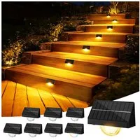 Quntis LED Solarleuchte Solarlampen Außen IP65 solarleuchten für außen stufenleuchte 4/8 stück, LED, warmweiß, Solarlampen Außen für garden, Haust, Veranden, Terrassen,Patios