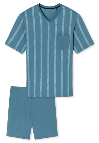 SCHIESSER - Schlafanzug kurz blaugrau - Gr. - 56