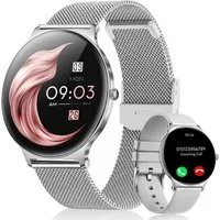 SWGOTA 2026 Smartwatch Damen Ultradünn mit 1,56" AMOLED und 20 Tage Akku Smartwatch IP68+5ATM Fitnessuhr mit 150+ Sportmodi und Bluetooth-Anruf, sowie SpO2-, WhatsApp Benachrichtigungen, Herzfrequenz-, Blutdruck- und Schlafüberwachung für Android und