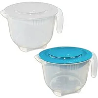 HAC24 Rührschüssel Küchenschüssel mit Deckel Messbecher Schüssel Rührbecher Teigschüssel, robustes Material, (1-tlg), 2 liter