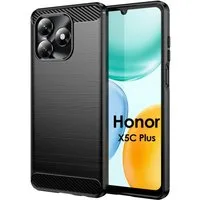 betterfon Handyhülle Carbon Hülle für Honer X5C/ X5C Plus TPU Silikon Back Cover Schwarz, Carbon-Look – stoßfestes Case mit Air-Cushion & Metall-Optik
