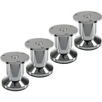 SO-TECH® Möbelfuß ALPHA, belastbar bis 250 kg, höhenverstellbar bis 15 mm, (4-St), Höhe 50 mm, Aluminium, Chrom poliert