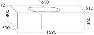 Burgbad Glas-Waschtisch+Waschtischunterschrank rc40 Solid/Lack Matt Steingrau Solid Matt/Weiß SGAS160F6533A0031