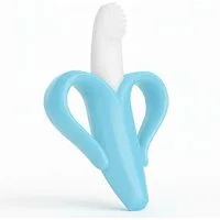 BabyHerz Beißring Baby Beißring Banane 2 in 1, Zahnungshilfe & Zahnbürste für Babys, Spielerisch zahnen – bunte Banane, 100 % BPA-frei & babyfreundlich