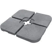ML-DESIGN Schirmständer-Platte Sonnenschirmständer 4-teilig Schirmgewicht befüllbar mit Wasser/Sand, 60L / 80kg Beschwerungsplatten Gewichtsplatten für Ampelschirmständer