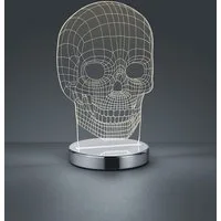 Reality Leuchten LED Tischleuchte Skull, Farbwechsel, LED fest integriert, Farbwechsler, Tischlampe, Totenkopf Design, Acrylplatte, Lichtfarbe einstellbar