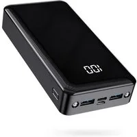 Pdgrid 24000mAh Hochkapazitäts 22,5W PD-Schnellladung Tragbarer Akku Powerbank LED-Digitaldisplay, Dual-Taschenlampenfunktion 24000 mAh