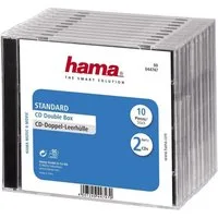 Hama CD-Hülle CD Doppel Leerhülle, 10er Pack, Transparent, Schwarz, Schutzhülle