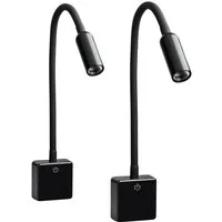 SEBSON LED Steckdosenleuchte 2x LED Steckdosenlampe dimmbar und flexibel - 4W 230lm neutralweiß, LED fest integriert, neutralweiß