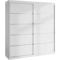 Lookway Kleiderschrank BASTER PLUS 200 cm Schiebetürenschrank Weiß / Weiß