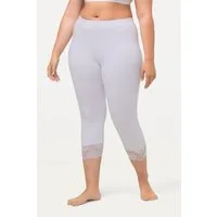 Ulla Popken Caprihose Capri elastischer Spitzensaum