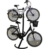 DM-Handel Fahrradständer Fahrradhalter Fahrradwandhalter Fahrrad Ständer für 2 Fahrräder (75 x 220 x 34 cm (B x H x T) Stahlkonstruktion in Schwarz, 1-St., max. Gewichtsbelastung 45,2 kg), für 2 Fahrräder, platzsparend, Ständerstärke ca. 5 cm