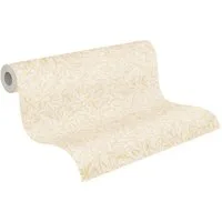 A.S. Création Vliestapete Terra Tapete Floral, strukturiert, matt, gemustert, neutral, (1 St), Landhaus-Tapete Natur Tapeten Wohnzimmer Schlafzimmer Küche Flur Optik