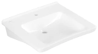 Villeroy & Boch Waschbecken ViCare 4A8061 600x550mm,, 1 Hahnloch ohne Überlauf Weiss Alpin cplus 4A8061R1