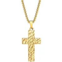 KARMA Kette mit Anhänger Kreuz Gold Herren Edelstahl vergoldet wasserfest & antiallergisch (Geschenk für Ihn, 1-tlg., Herrenhalskette), Halskette Herrenschmuck Kreuzkette