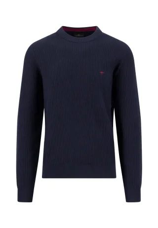 FYNCH-HATTON - O-Neck, ribbed navy - Gr. - L