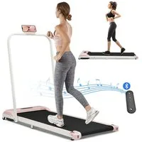 Merax Laufband elektrisch, Underdesk Treadmill, Walking Jogging Pad, Klappbar 1-6 km/h mit Fernbedienung, Bluetooth, LED-Display
