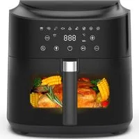 AIMAX Heißluftfritteuse 9L XL Airfryer mit Sichtfenster & Touchscreen, 9 Programme, 2350 W, LED-Anzeige, 360° Heißluft-Technologie, fettarm & ohne Öl