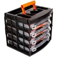 BigDean Werkzeugkoffer Sortierkasten mit 4 herausnehmbaren Schubladen Sortimentskasten (Set, 1 St., Sortimentsschubladenkoffer), Vielseitig, Praktisch, Kleinteile Organizer