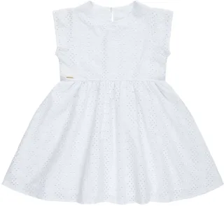 Leevje Kleid mit Spitze weiß