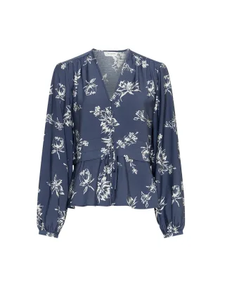 msch copenhagen - MSCHAndena Amabella Shirt AOP v indigo flower - Gr. - XL
