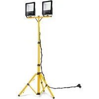 FIVMEN LED Flutlichtstrahler LED Baustrahler 2x100W LED Fluter Strahler mit Stativ und 3M Kabel, für Innen-und Außenbereich, Garage, Baustelle, Sportplatz