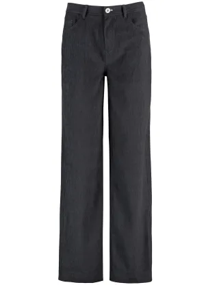 TAIFUN - Cordhose mit weitem Bein Wide Leg schwarz - Gr. - 36