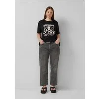 QS Regular-fit-Jeans Jeans-Hose Jeans / Mid Rise / Straight Leg / Cropped