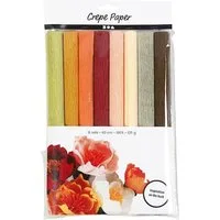 Creotime Kreativset Krepppapier Bastelset 25x60cm 105g, 8 Rollen