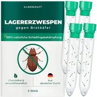 Silberkraft Insektenvernichter Lagererzwespen gegen Brotkäfer, Kornkäfer, Kugelkäfer, Tabakkäfer, Biologische Schädlingsbekämpfung ohne Chemie, Haushalt & Lagerflächen