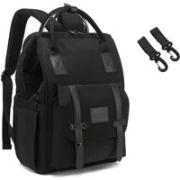 HAUSS SPOLE Wickelrucksack Baby Wickelrucksack Wickeltasche Rucksack mit Windelunterlage (Windeln Babyflasche Milchfläsche Rucksack Tasche mit USB-Anschluss, Babytasche, Wickelrucksack, Multifunktional), mit Kinderwagen-Haken