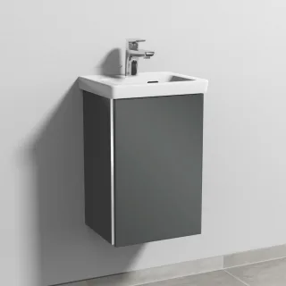Sanipa 3way Waschtischunterbau zu Villeroy & Boch Subway 3.0 Waschtisch mit 1 Tür, Anthrazit-Glanz BS84179