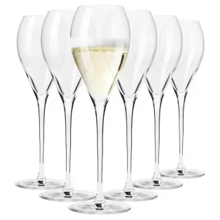 Krosno Glass Prosecco-Gläser,, Transparent, Glas, 0.24 L, Hergestellt in Europa, leicht zu reinigen, Essen & Trinken, Gläser, Champagner- & Sektgläser