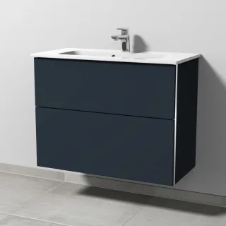 Sanipa 3way Waschtischunterbau zu Duravit ME by Starck Waschtisch mit 2 Auszügen, Marine-Matt BP7231R