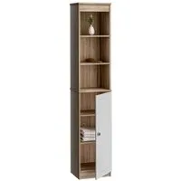 Casaria Hochschrank Oslo 170x34x26cm 6 Fächer Magnetverschluss Badschrank Badmöbel Weiß